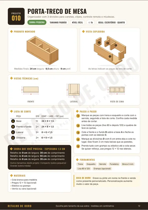 Projeto porta-treco de mesa